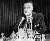Egyptian President Gamal Abdel Nasser adresses the Egyptian people during a radio speech to announce free elections to elect a new Parliament and the liberalization of the regime 31 March 1968. STF / AFP